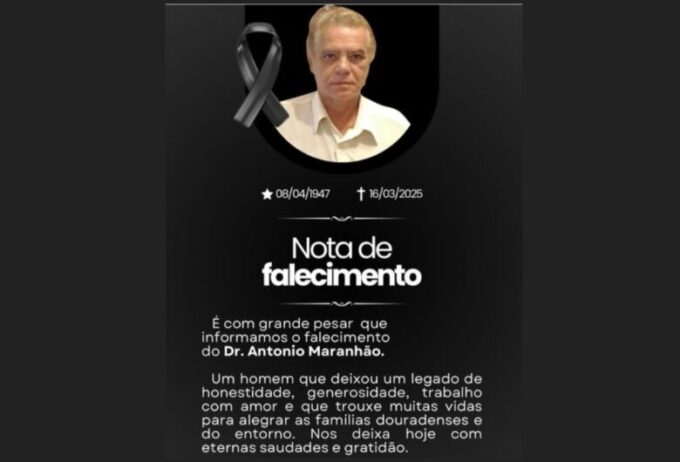 Médico Antônio Maranhão morre em Dourados aos 77 anos
