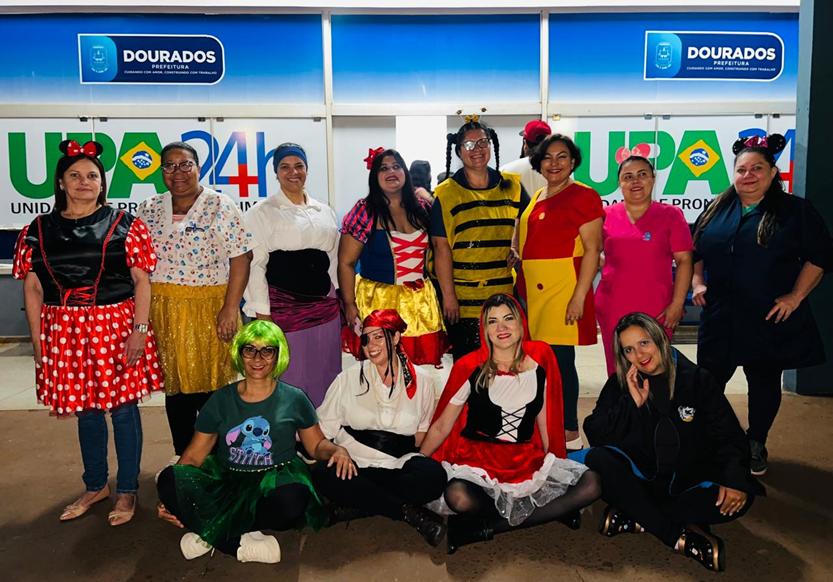 Enfermeiras fantasiadas na UPA de Dourados motivam crianças