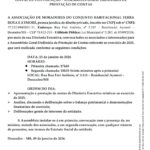 Associação de Moradores do Terra Roxa e Aymoré convoca Assembleia para Prestação de Contas de 2025