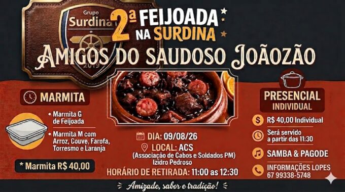 Ritmo, Sabor e Saudade: 2ª Feijoada na Surdina une Samba & Pagode e Homenagem ao Saudoso Joãozão