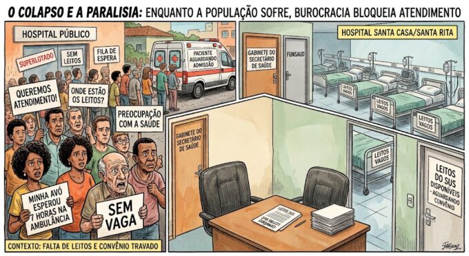 Hospital de Dourados é acusado de omissão de socorro após deixar paciente sete horas em ambulância aguardando internação